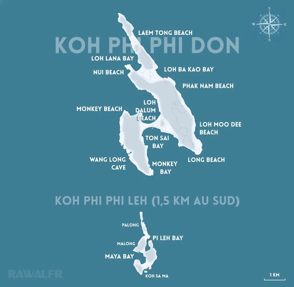 carte de koh phi phi andaman sea