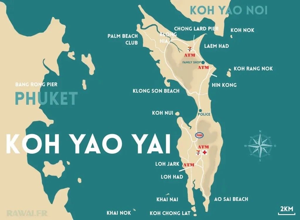 CARTE DE KOH YAO YAI