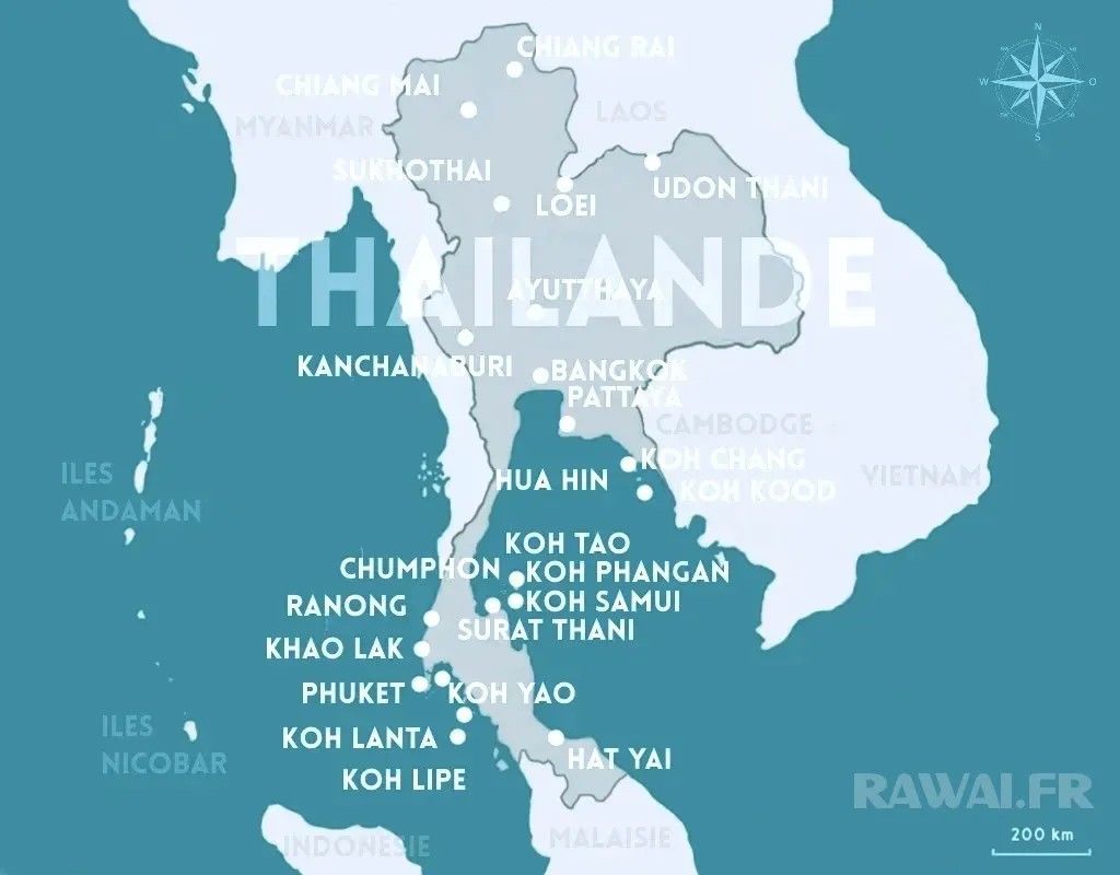 PRINCIPALES DESTINATIONS TOURISTIQUES DE THAILANDE