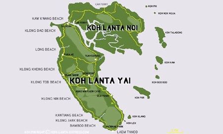 Les cartes de Koh Lanta en Thaïlande